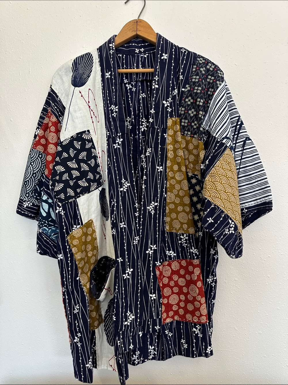 Women’s kimono in floral cotton patchwork